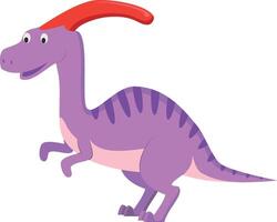 Parasaurolophus illustration in cartoon style for kids. Dinosaurs Collection. vector