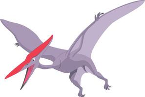 Pterodactyl illustration isolated in white background. Dinosaurs Collection. vector