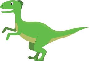 Velociraptor illustration in cartoon style for kids. Dinosaurs Collection. vector