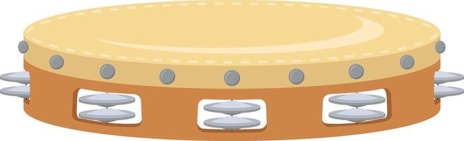 illustration of a tambourine in cartoon style isolated on white background vector