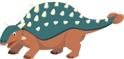 Ankylosaurus ilustración en dibujos animados estilo para niños. dinosaurios recopilación. vector