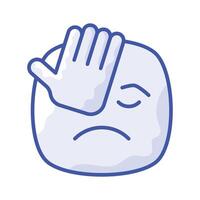 Get this amazing icon of facepalm emoji, sad expressions emoji vector