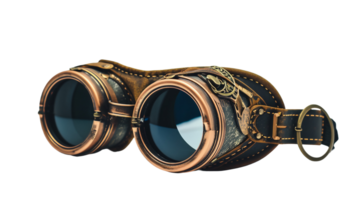Astrolabe Aviator Goggles Showcase, on transparent background. Format png