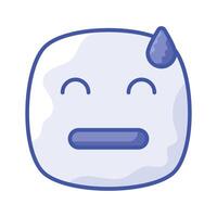 avergonzado, culpable, preocupado emoji diseño, aislado en blanco antecedentes vector