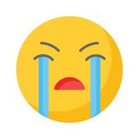 Get this amazing crying emoji design, customizable vector