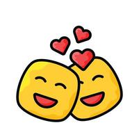 Romantic couple emoji design, ready for premium use vector