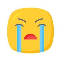 Get this amazing crying emoji design, customizable vector