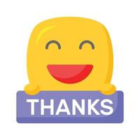 Grab this carefully crafted icon of thanks emoji, ready for premium use vector