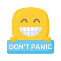 Dont panic emoji design, customizable flat style vector