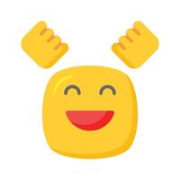 Enthusiastic emoji icon, happy face design vector