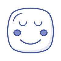 Calm face emoji icon, proud, cool expressions design vector