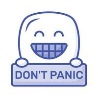 Dont panic emoji design, customizable flat style vector