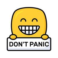 Dont panic emoji design, customizable flat style vector