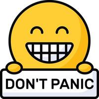 Dont panic emoji design, customizable flat style vector