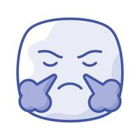 Have a look at this creative icon of frustrated emoji, trendy style vector