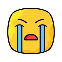 Get this amazing crying emoji design, customizable vector