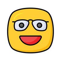 Nerd emoji icon design, ready for premium use vector