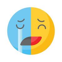 Happy sad feelings emoji icon, ready to use design vector