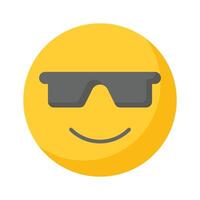 Glasses on emoji face showing concept icon of cool emoji, proud emoji vector