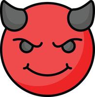 Scary devil with horns, customizable emoji icon in trendy style vector