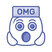 Oh My God expression emoji design, editable vector