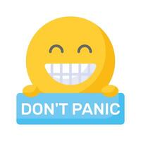 Dont panic emoji design, customizable flat style vector