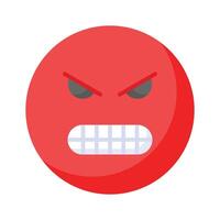 Hate emoji design in trendy style, ready to use icon vector