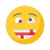 Visually perfect dumb emoji icon design, easy to use and download vector