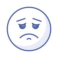 Get your hands on perfectly designed sad emoji icon, customizable vector