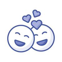 Romantic couple emoji design, ready for premium use vector