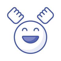 Enthusiastic emoji icon, happy face design vector