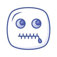 Pixel perfect secret emoji icon design, ready to use vector