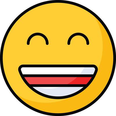 Enthusiastic emoji icon, happy face design