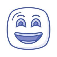 Enthusiastic emoji icon, happy face design vector