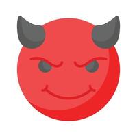 de miedo diablo con cuernos, personalizable emoji icono en de moda estilo vector