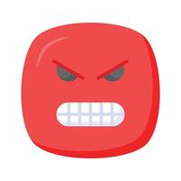 Hate emoji design in trendy style, ready to use icon vector