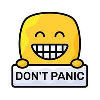 Dont panic emoji design, customizable flat style vector