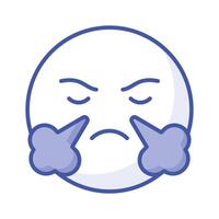 Have a look at this creative icon of frustrated emoji, trendy style vector