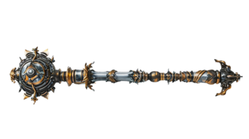 Steam-Driven Space Scepter, on the transparent background. Format png