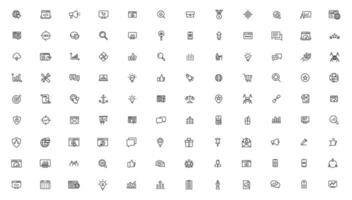 Search Engine Optimization and web development. Thin line web icon collection vector