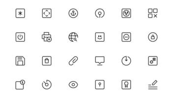 Ui ux icon set, user interface iconset collection.Outline icon. vector