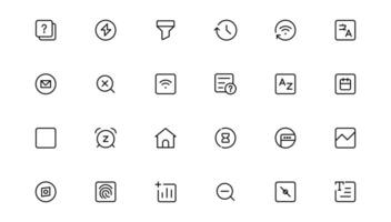 Ui ux icon set, user interface iconset collection.Outline icon. vector