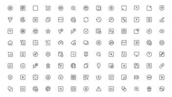 Ui ux icon set, user interface iconset collection.Outline icon. vector