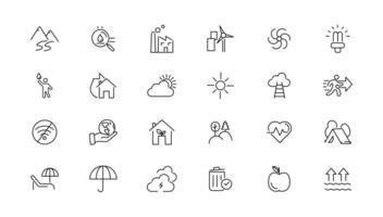 Environment and nature linear icons collection.simple outline icons collection, Pixel Perfect icons, Simple illustration vector