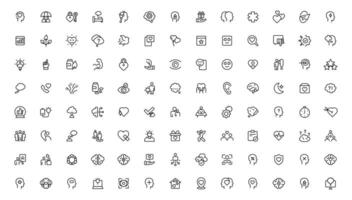 Psychology and mental line icons collection. Thin outline icon. vector