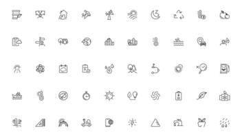 Environment and nature linear icons collection.simple outline icons collection, Pixel Perfect icons, Simple illustration vector