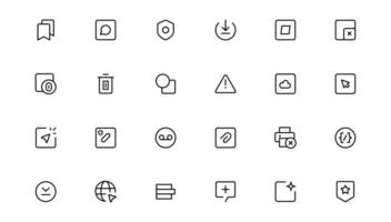 ui ux icono colocar, usuario interfaz conjunto de iconos colección.esquema icono. vector