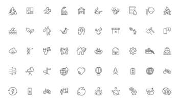 Environment and nature linear icons collection.simple outline icons collection, Pixel Perfect icons, Simple illustration vector