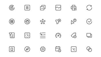 Ui ux icon set, user interface iconset collection.Outline icon. vector