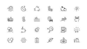 Environment and nature linear icons collection.simple outline icons collection, Pixel Perfect icons, Simple illustration vector